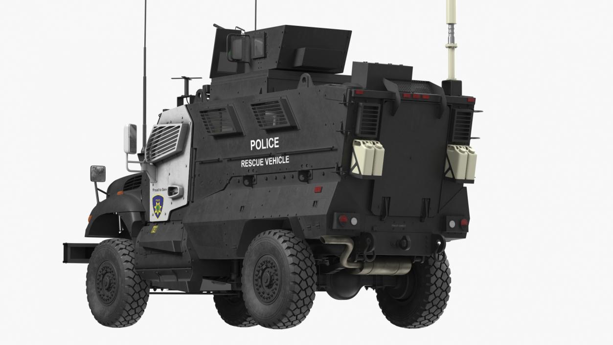 3D Police Vehicle MRAP International MaxxPro Rigged model