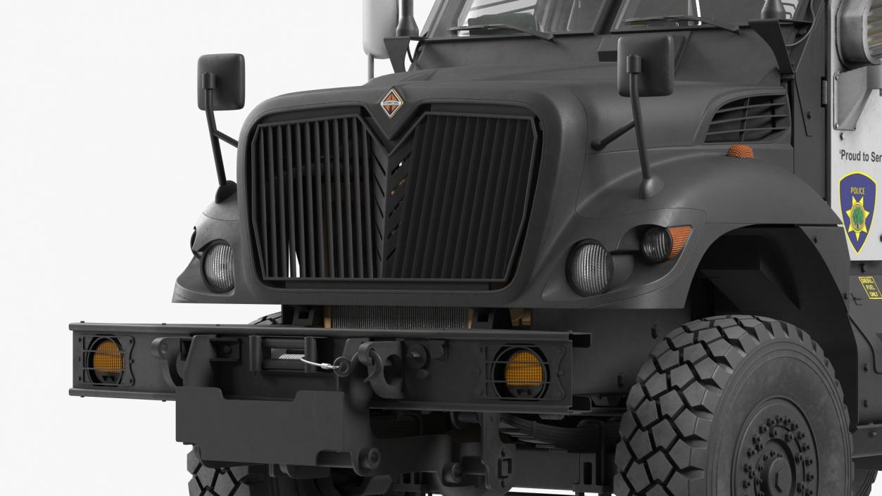 3D Police Vehicle MRAP International MaxxPro Rigged model