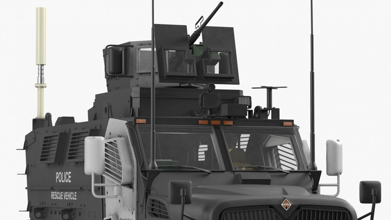 3D Police Vehicle MRAP International MaxxPro Rigged model