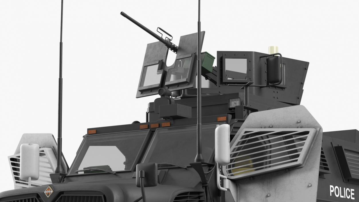 3D Police Vehicle MRAP International MaxxPro Rigged model