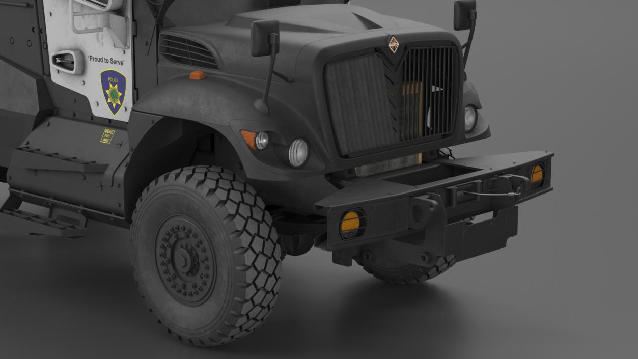 3D Police Vehicle MRAP International MaxxPro Rigged model