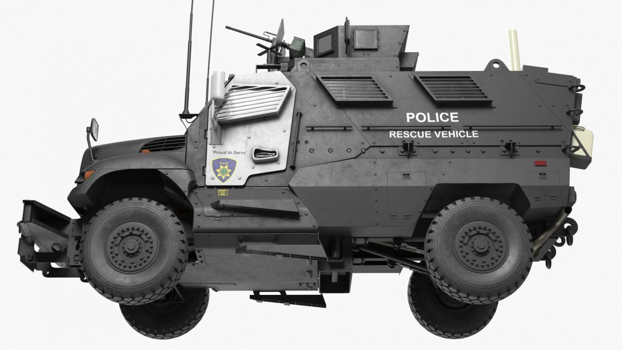 3D Police Vehicle MRAP International MaxxPro Rigged model