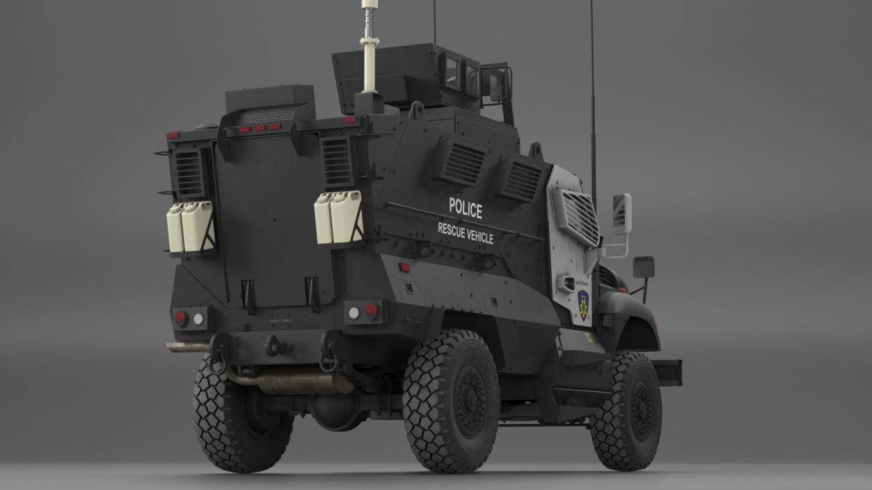 3D Police Vehicle MRAP International MaxxPro Rigged model