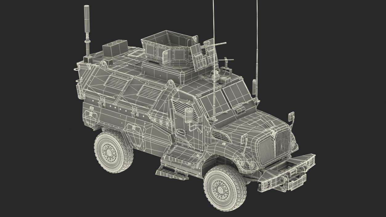 3D Police Vehicle MRAP International MaxxPro Rigged model