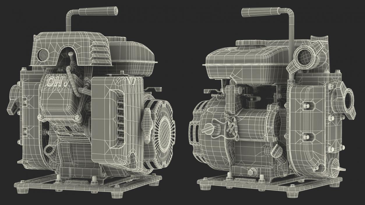 Gasoline Water Pump Biltema 3D