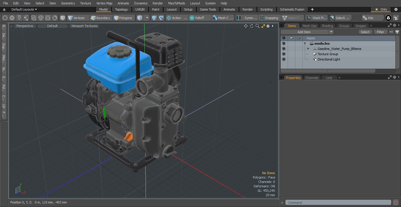 Gasoline Water Pump Biltema 3D