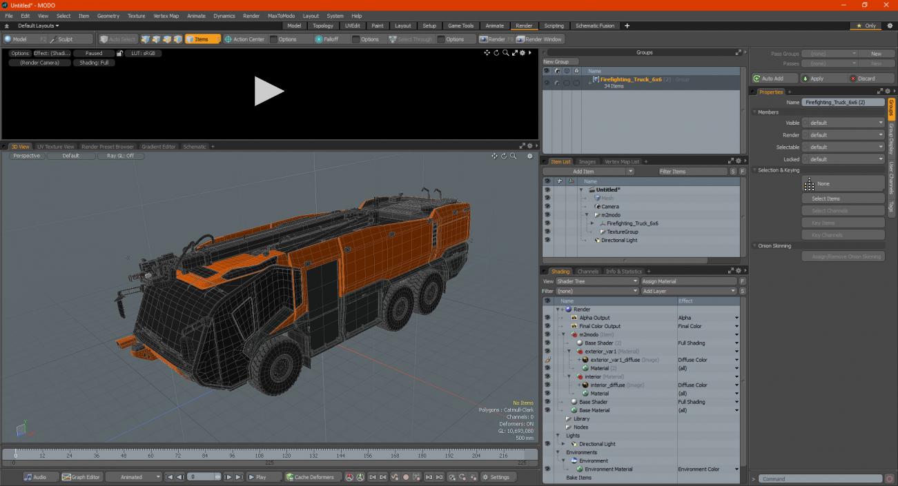 Firefighting Truck 6x6 3D