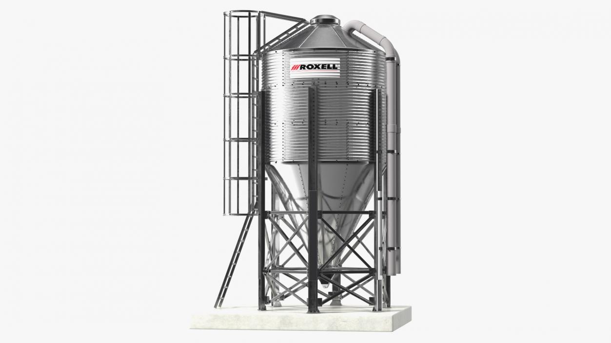 Roxell Galvanized Feed Storage Bin 3D model