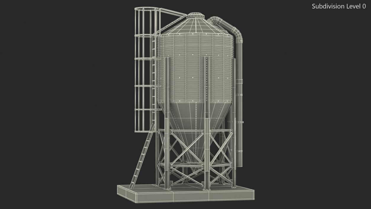 Roxell Galvanized Feed Storage Bin 3D model