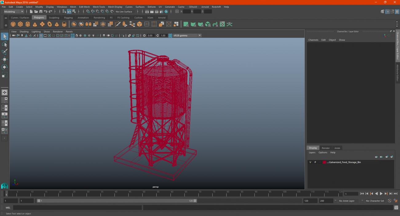 Roxell Galvanized Feed Storage Bin 3D model