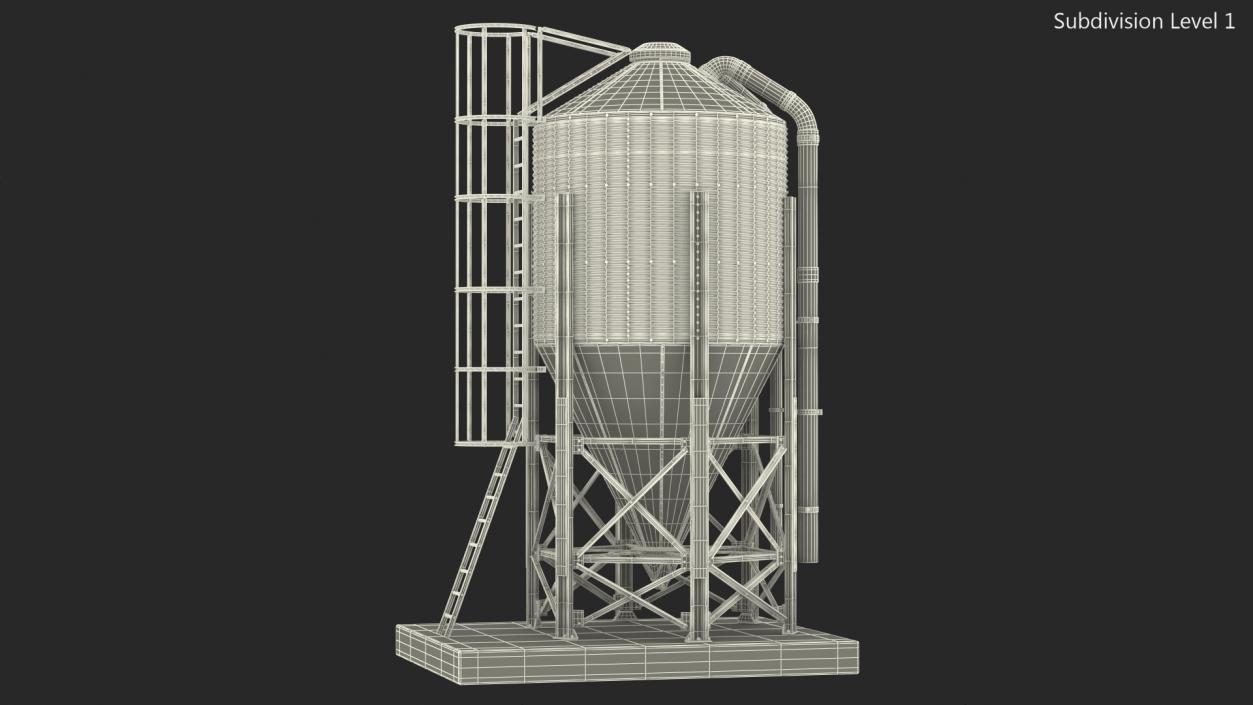 Roxell Galvanized Feed Storage Bin 3D model