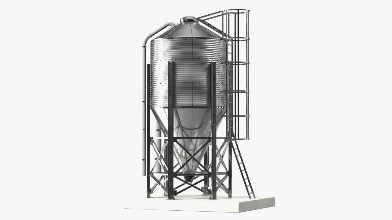 Roxell Galvanized Feed Storage Bin 3D model