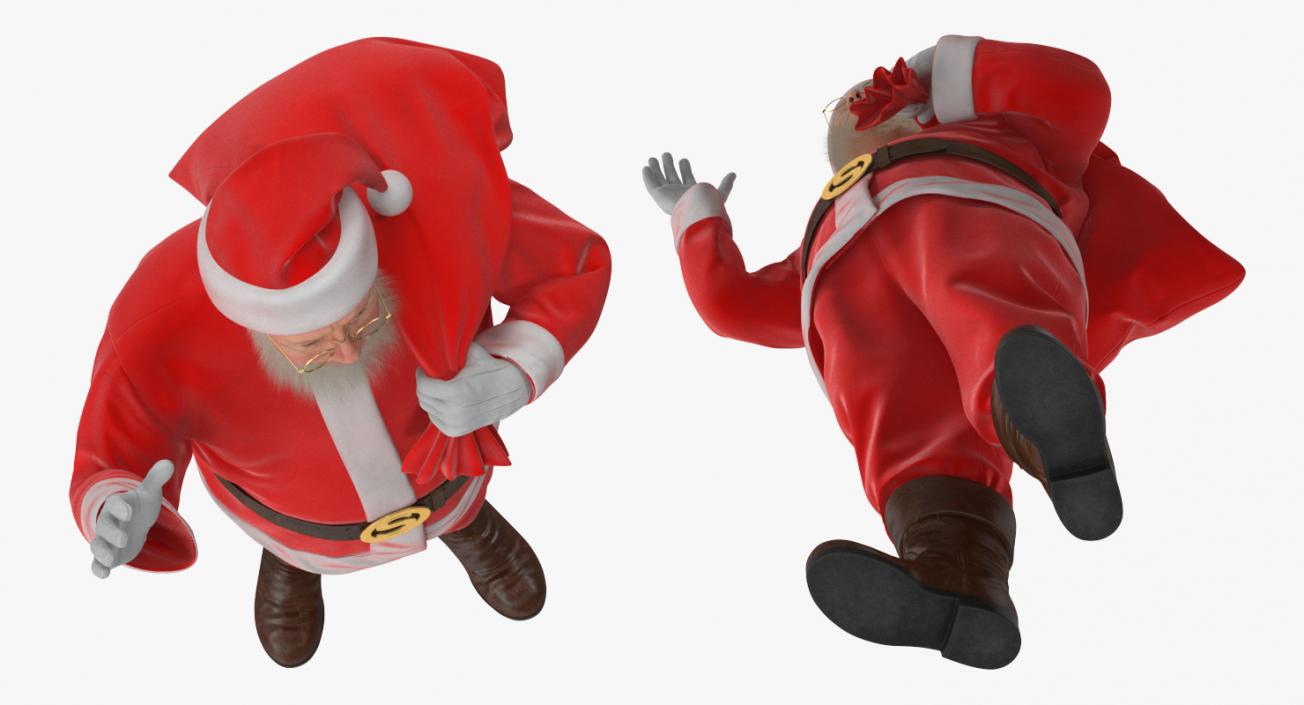 3D Santa Claus Holding Gift Bag model