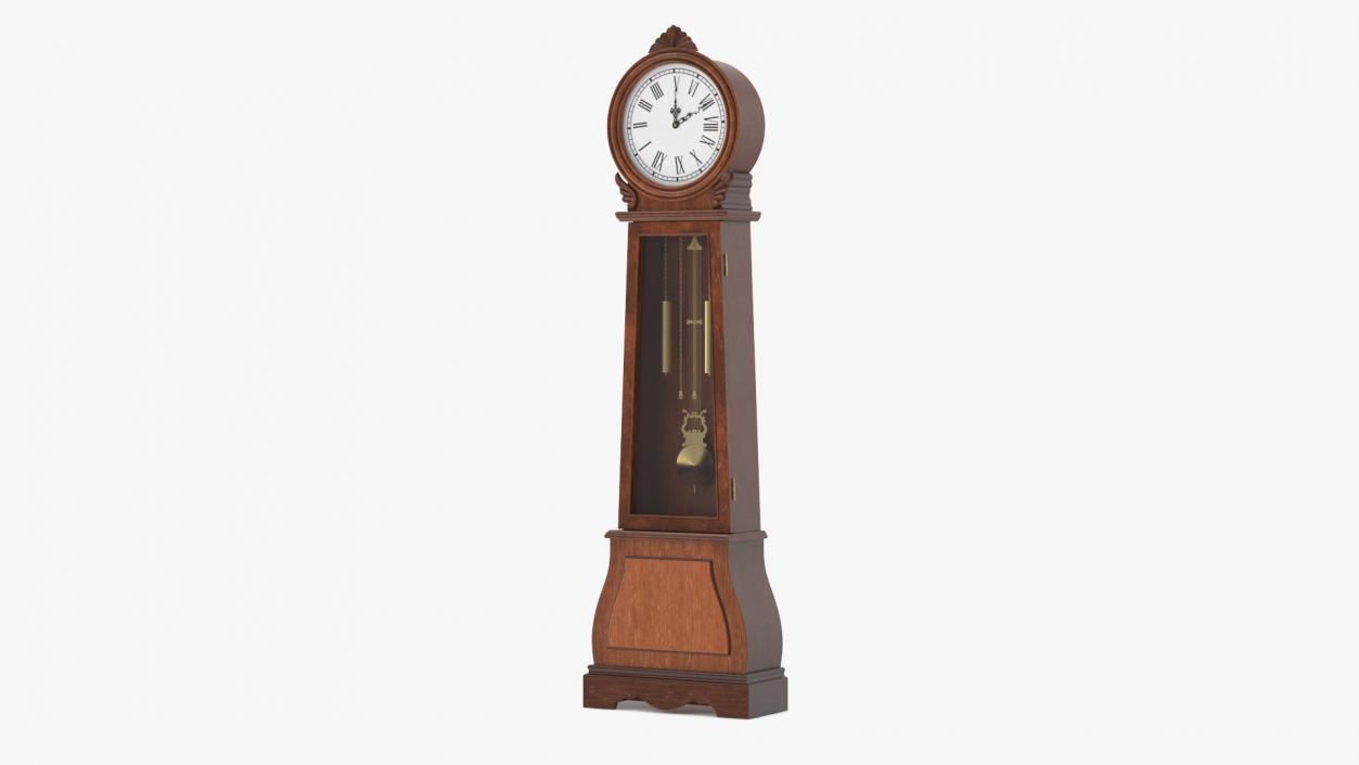 Grandfather Clock Dark Wood 3D