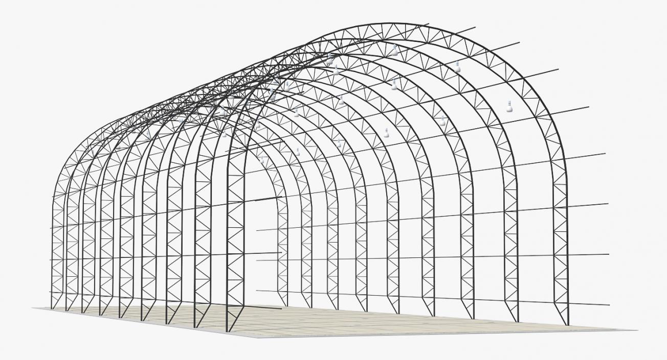 3D Quonset Hut Utility Building model