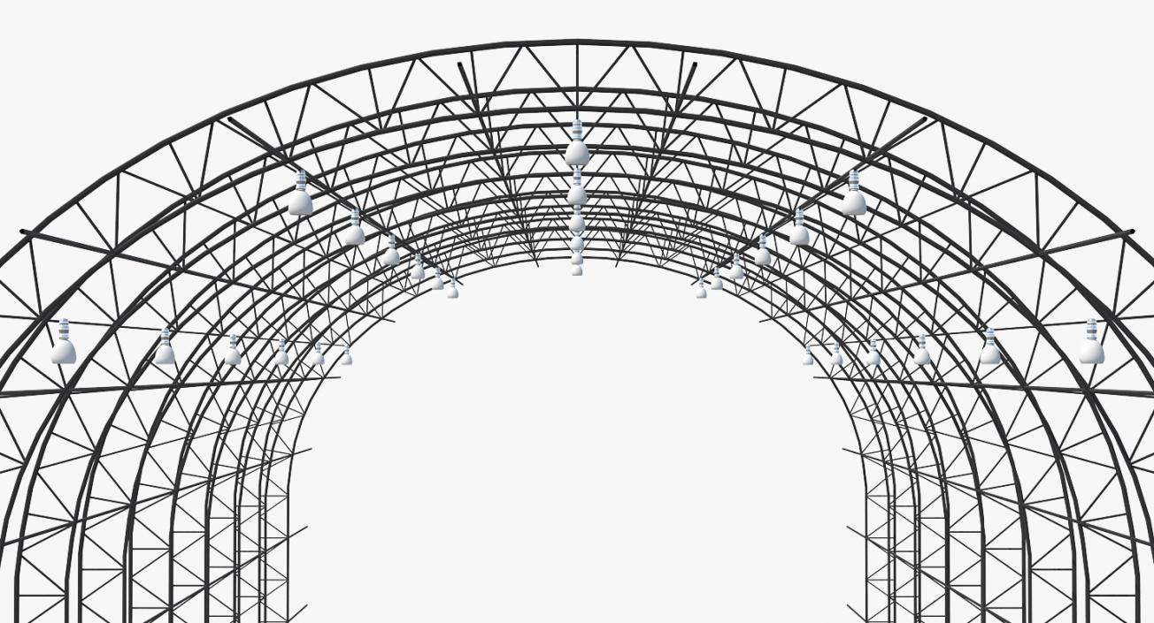 3D Quonset Hut Utility Building model