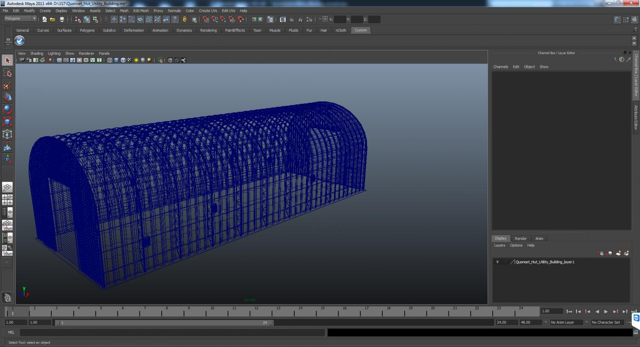 3D Quonset Hut Utility Building model