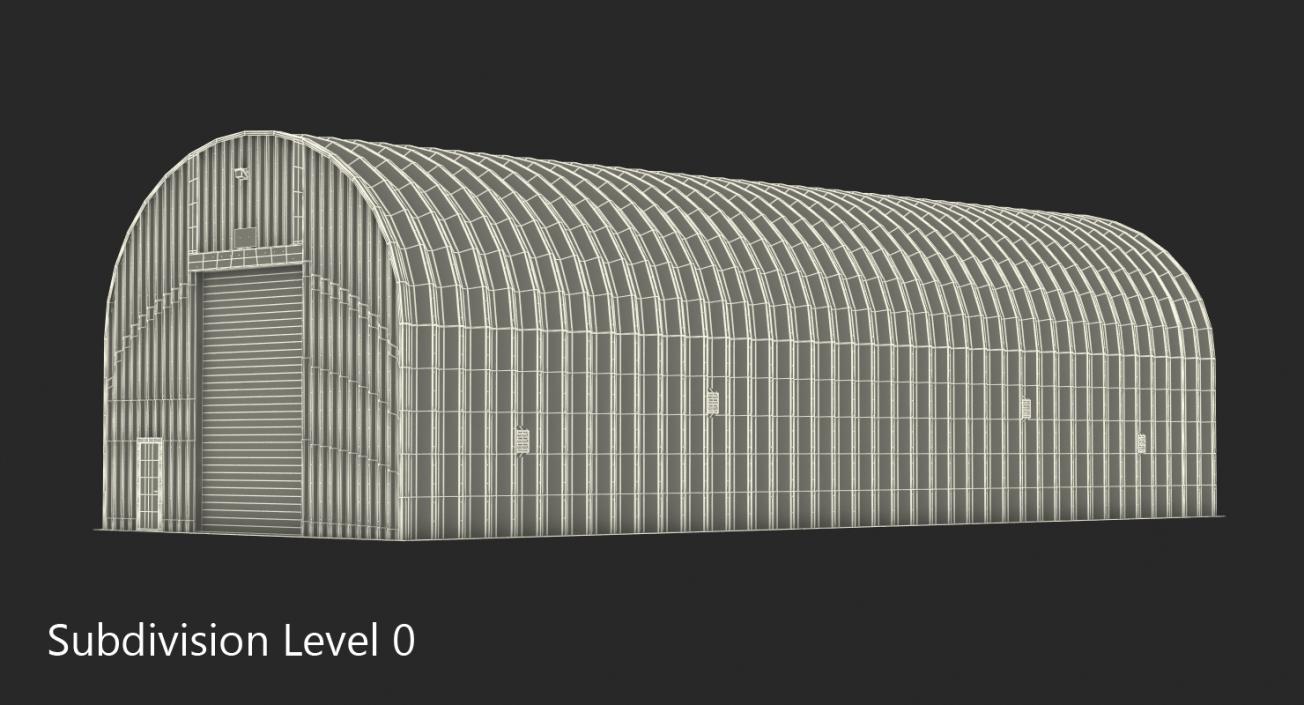 3D Quonset Hut Utility Building model