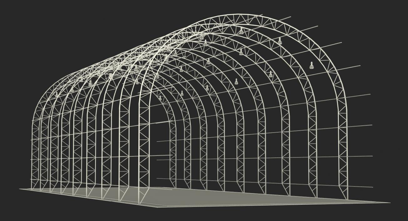 3D Quonset Hut Utility Building model