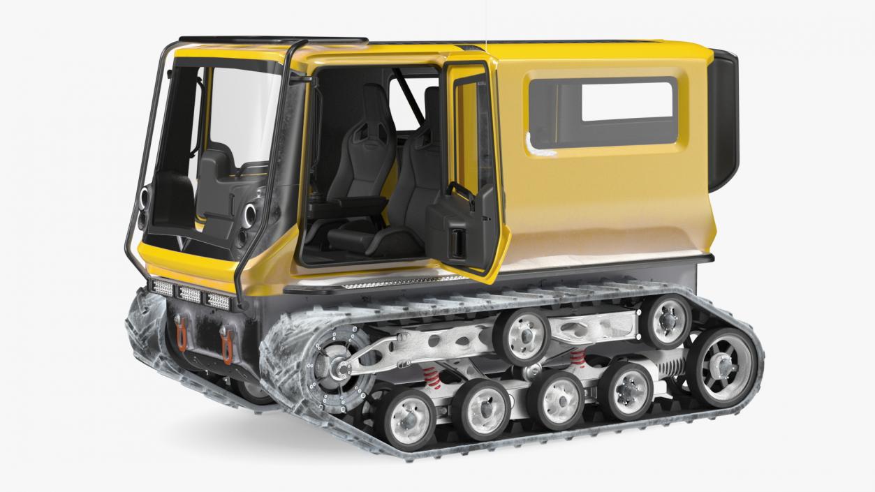 Snowy Arctica Exploration Vehicle Yellow Rigged 3D