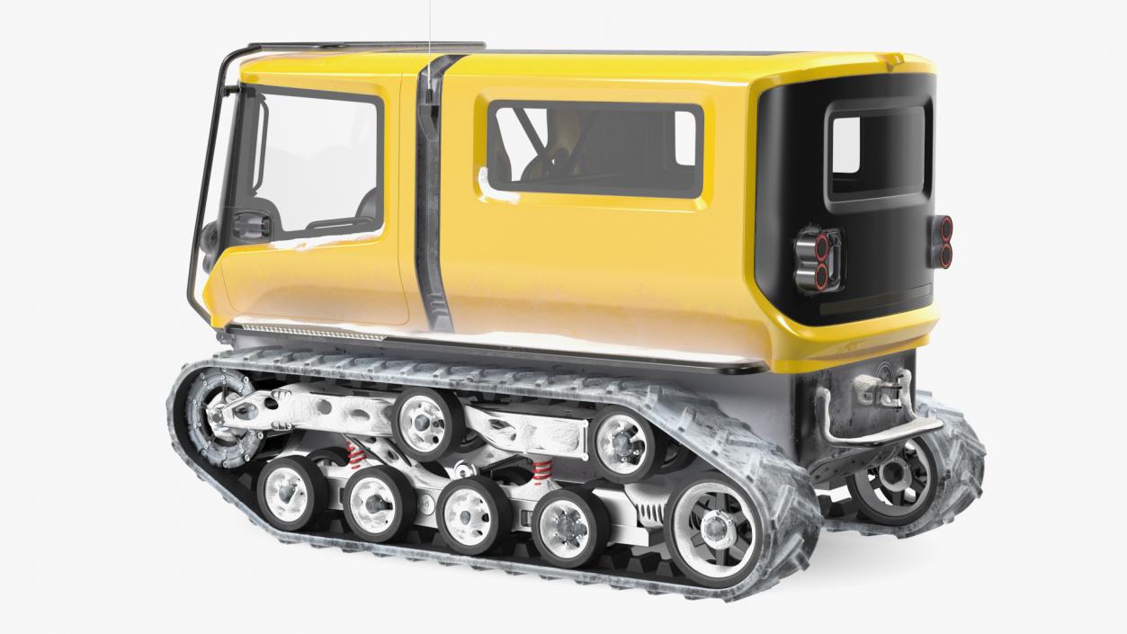 Snowy Arctica Exploration Vehicle Yellow Rigged 3D