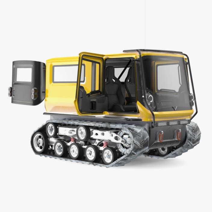 Snowy Arctica Exploration Vehicle Yellow Rigged 3D