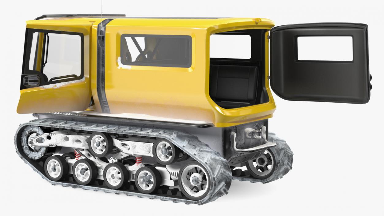 Snowy Arctica Exploration Vehicle Yellow Rigged 3D