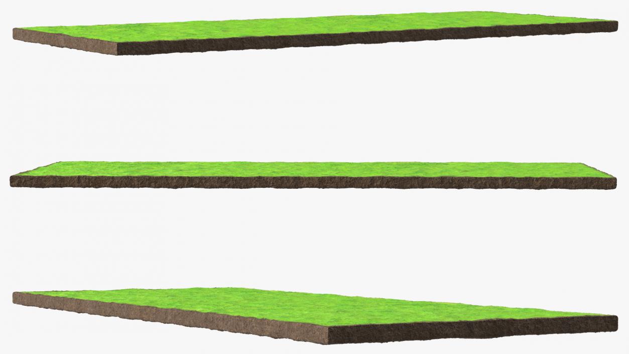 3D Lawn Turf Roll Unfolded model