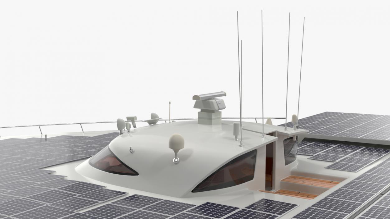 3D Electric Solar Powered Boat Simple Interior model