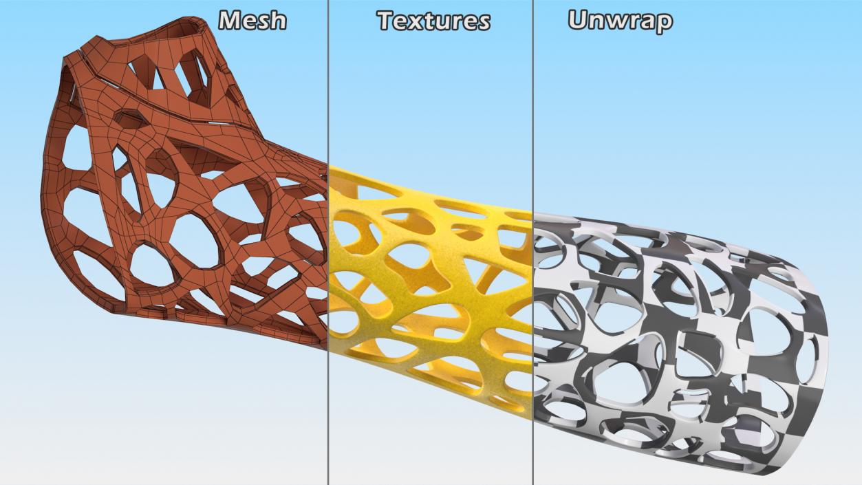 3D -Printed Orthopedic Cast Hand Yellow