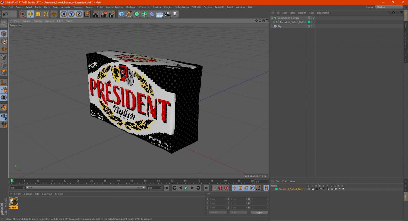 3D President Salted Butter model