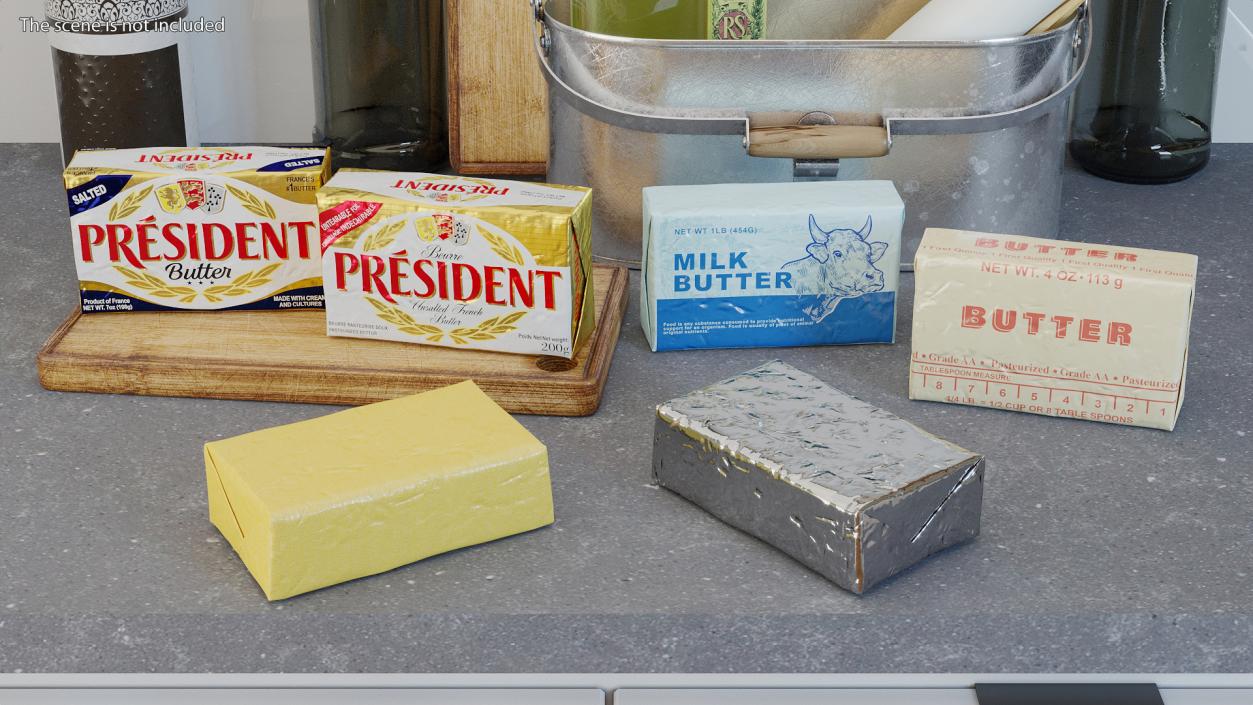 3D President Salted Butter model