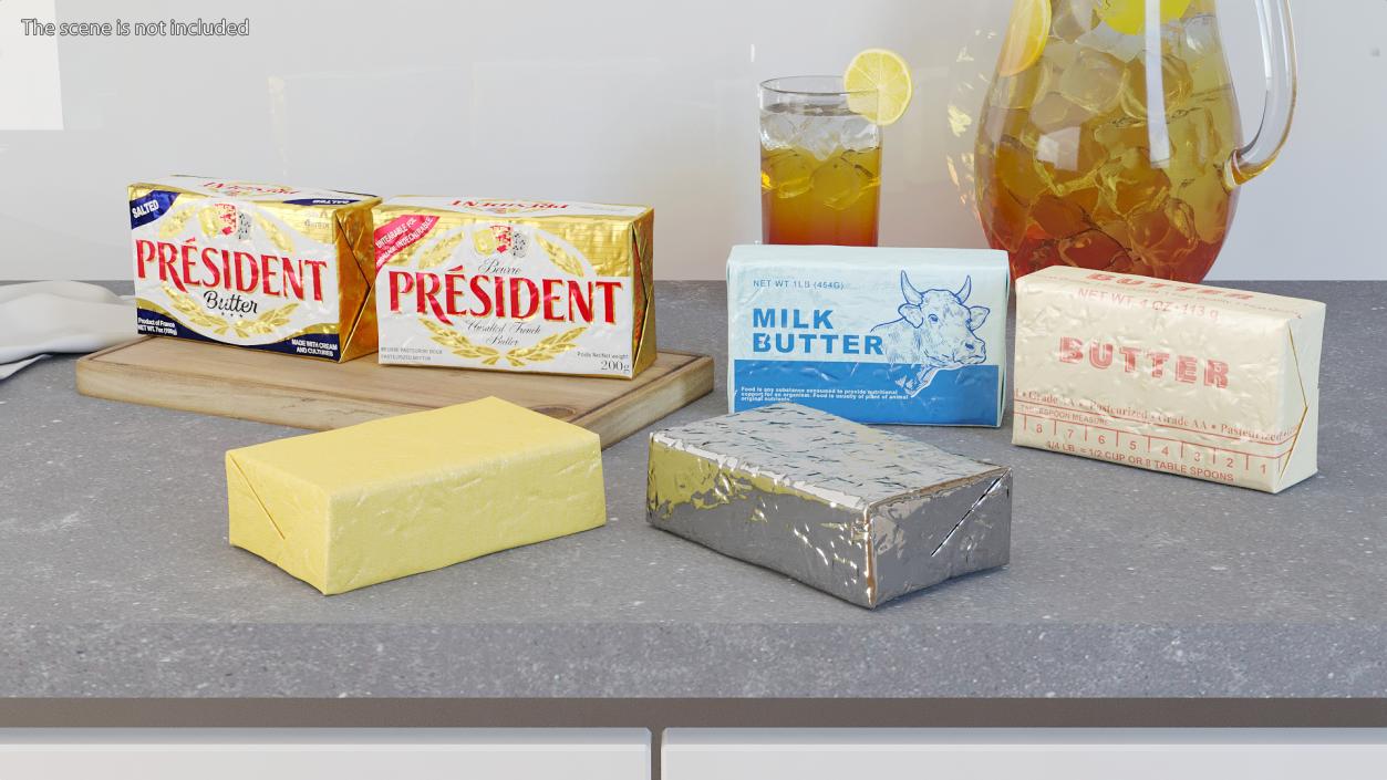 3D President Salted Butter model