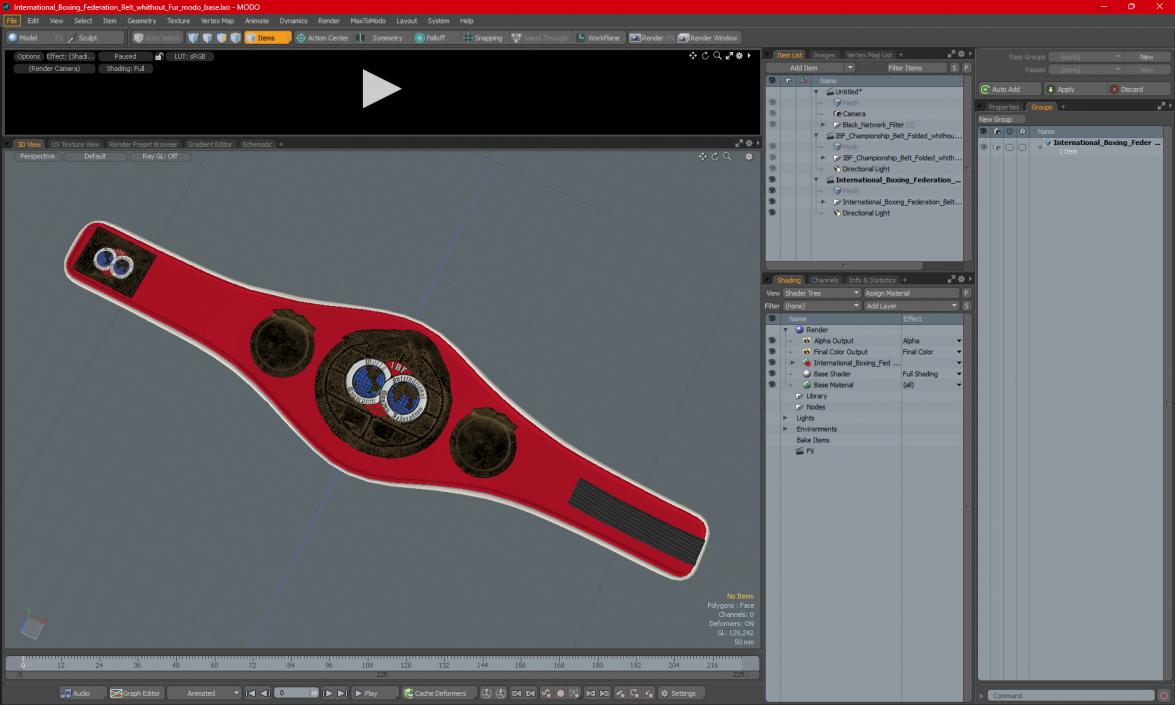 International Boxing Federation Belt whithout Fur 3D model