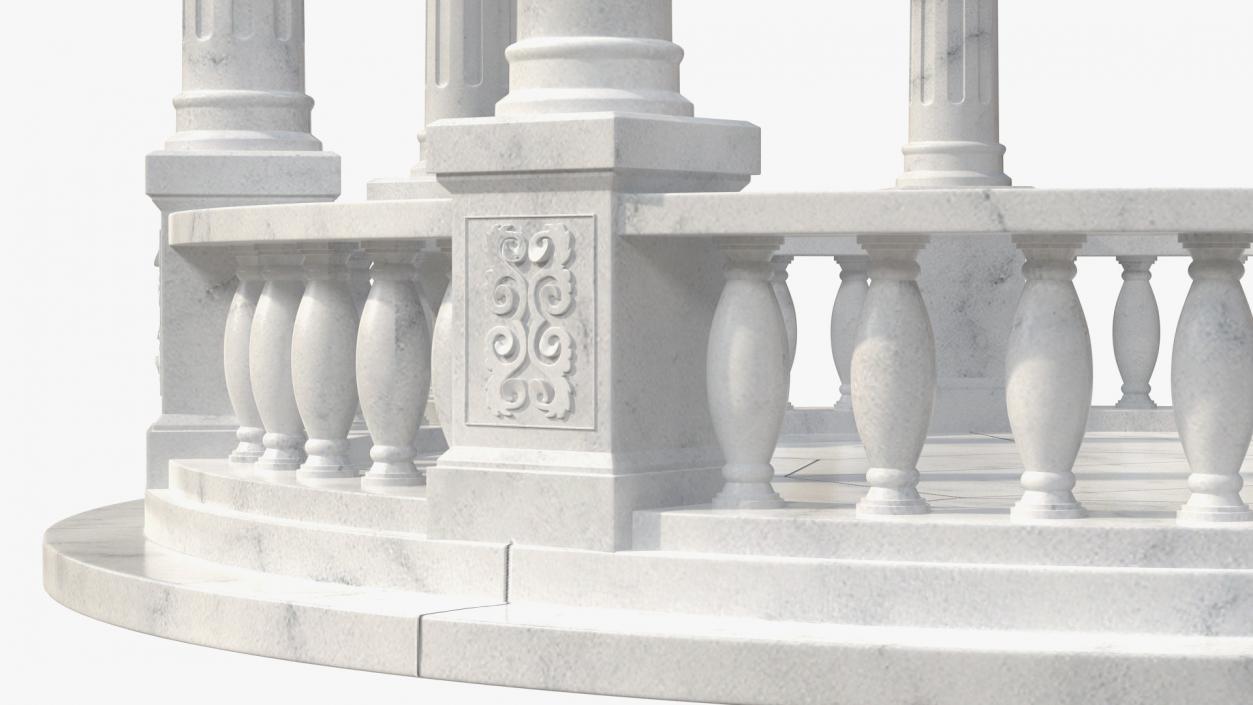 Marble Round Colonnade 3D