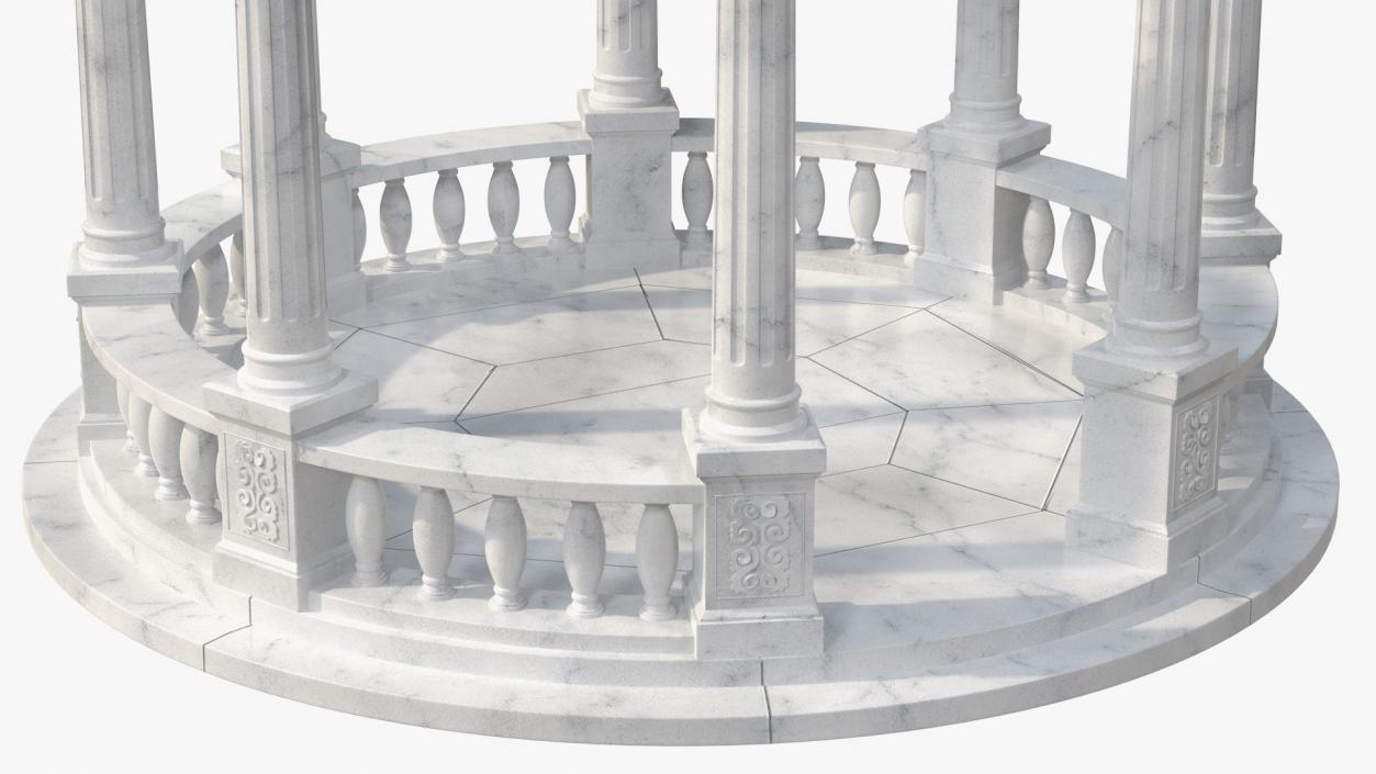 Marble Round Colonnade 3D