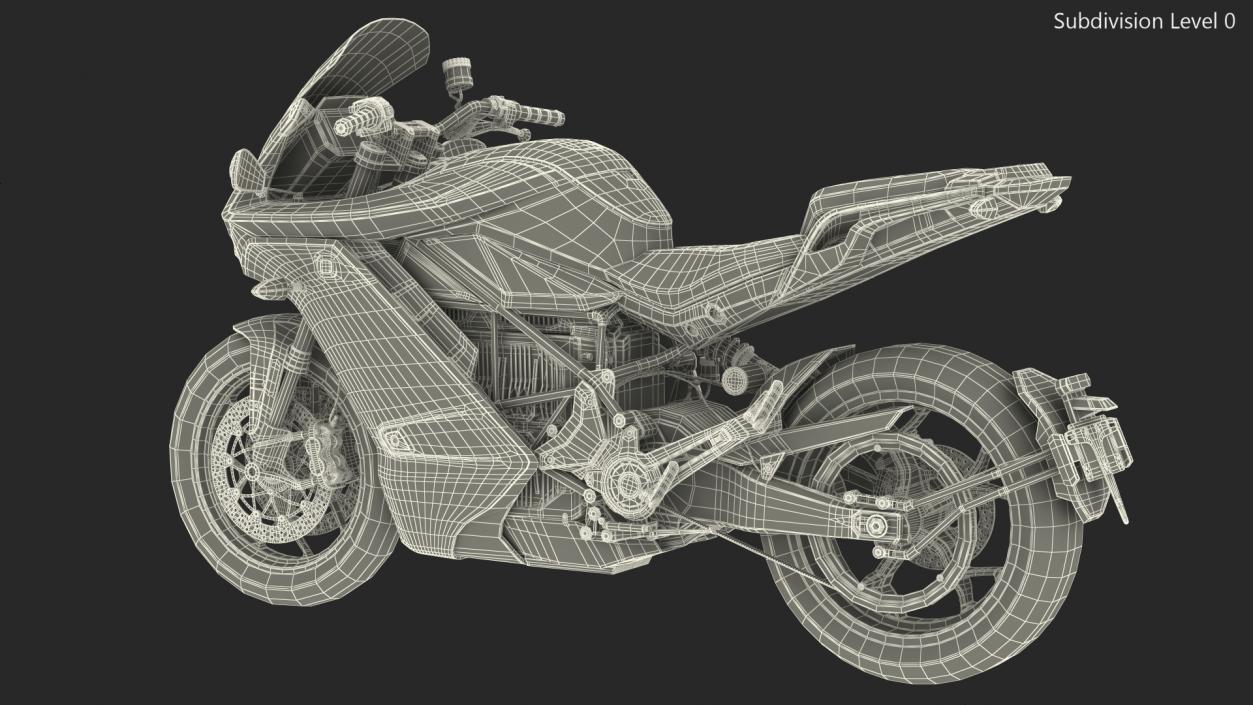 Electric Sport Motorcycle Rigged 3D