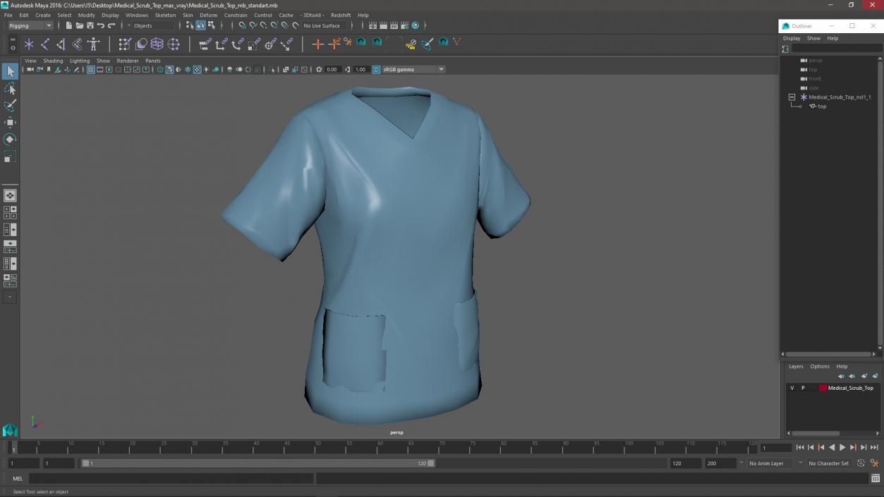 Medical Scrub Top 3D