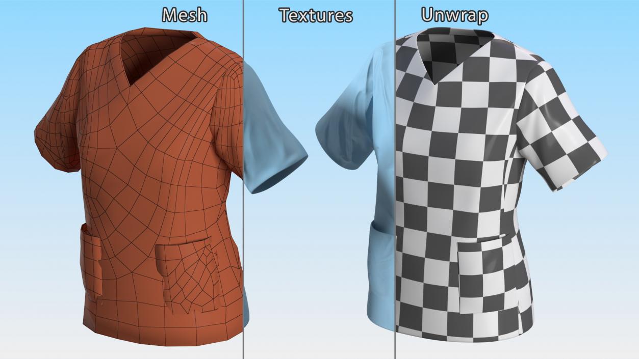 Medical Scrub Top 3D