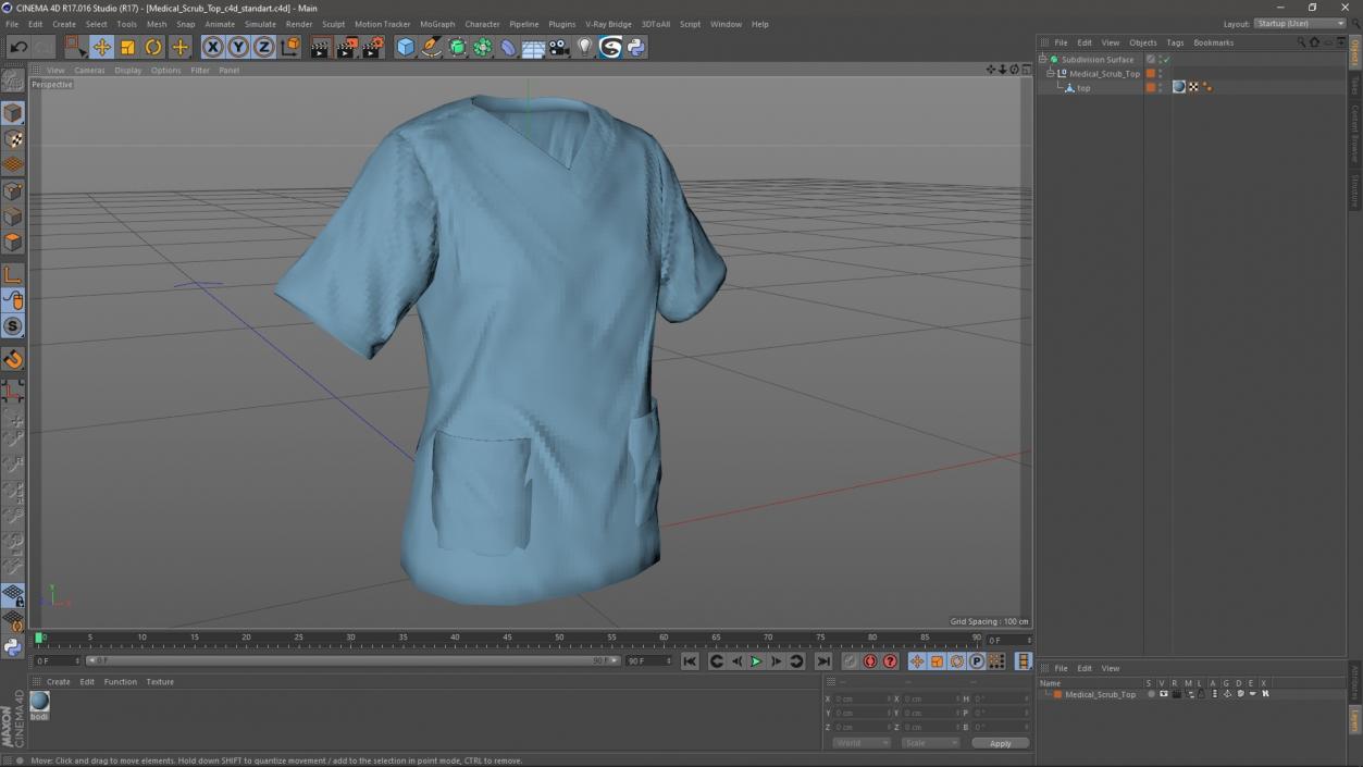 Medical Scrub Top 3D