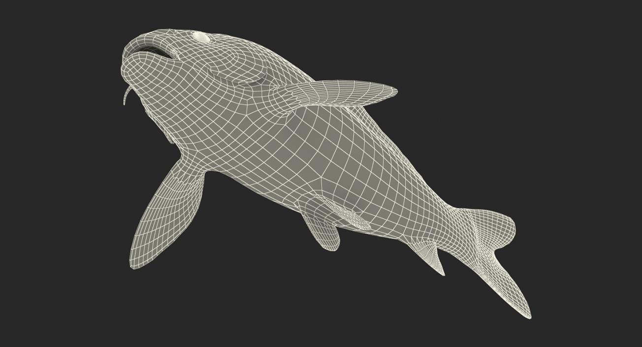 3D model Yellow Koi Ogon Fish