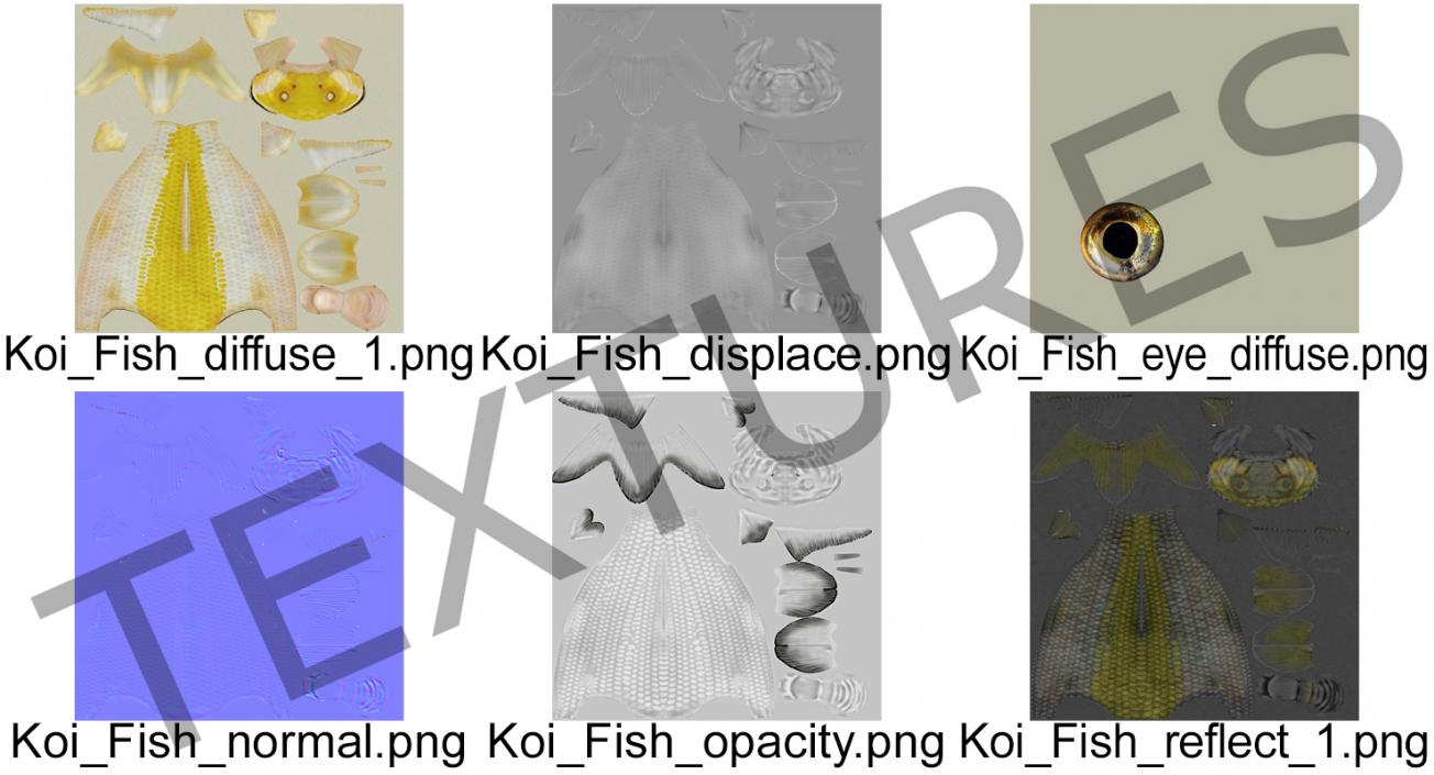 3D model Yellow Koi Ogon Fish