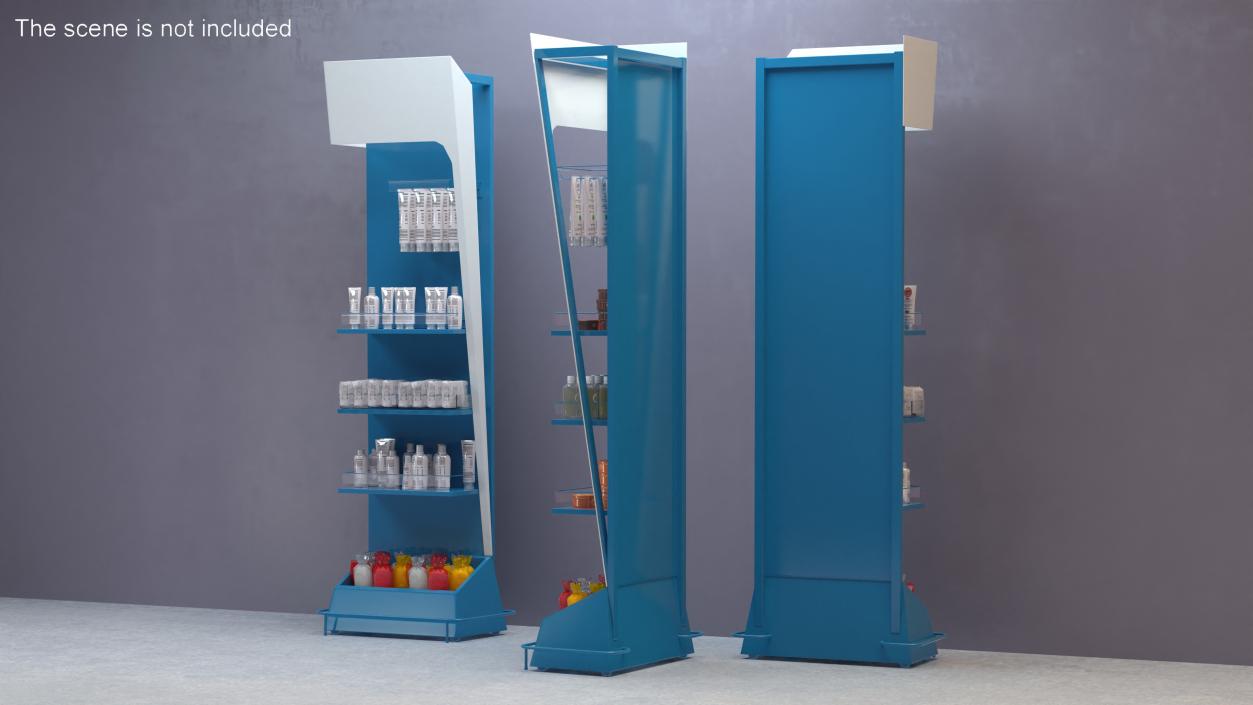 3D model Supermarket Promotion Floor Display Blue