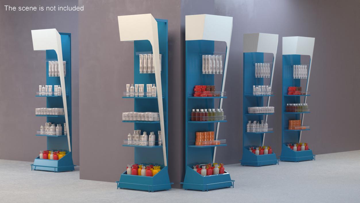 3D model Supermarket Promotion Floor Display Blue