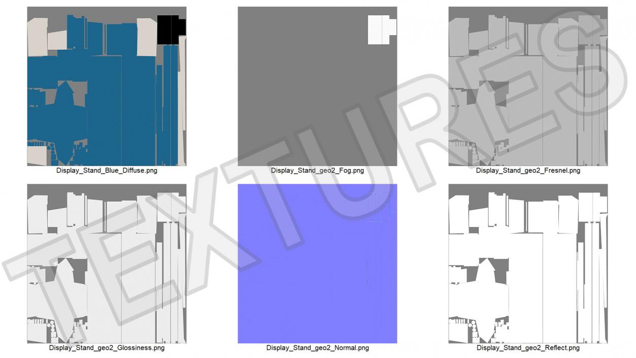 3D model Supermarket Promotion Floor Display Blue