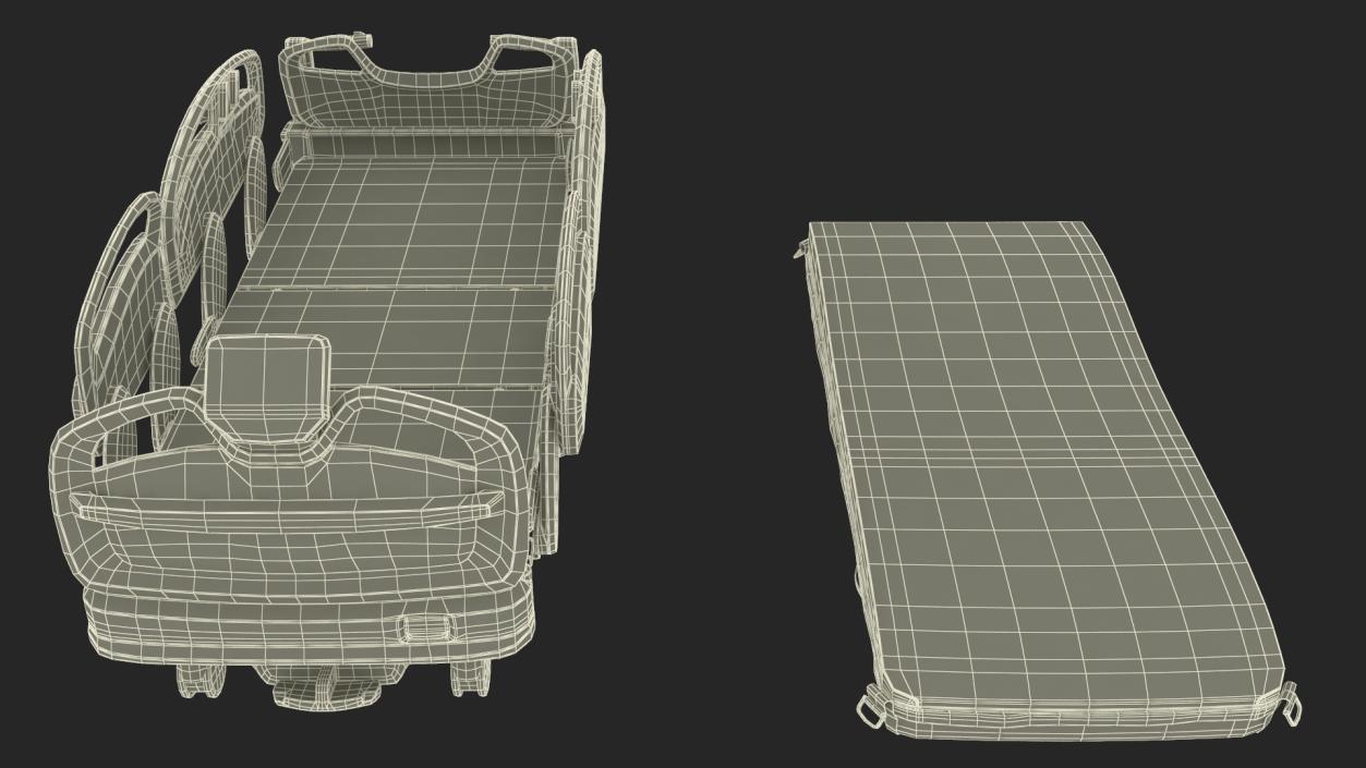 3D Smart Medical Bed Stryker Trendelenburg Position model