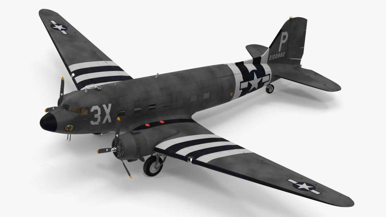 3D WWII Douglas C-47 Skytrain