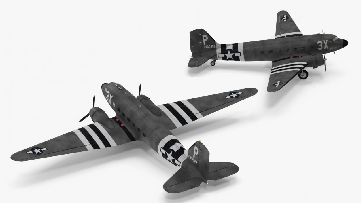 3D WWII Douglas C-47 Skytrain