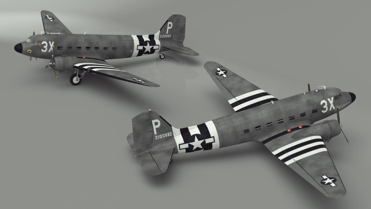 3D WWII Douglas C-47 Skytrain