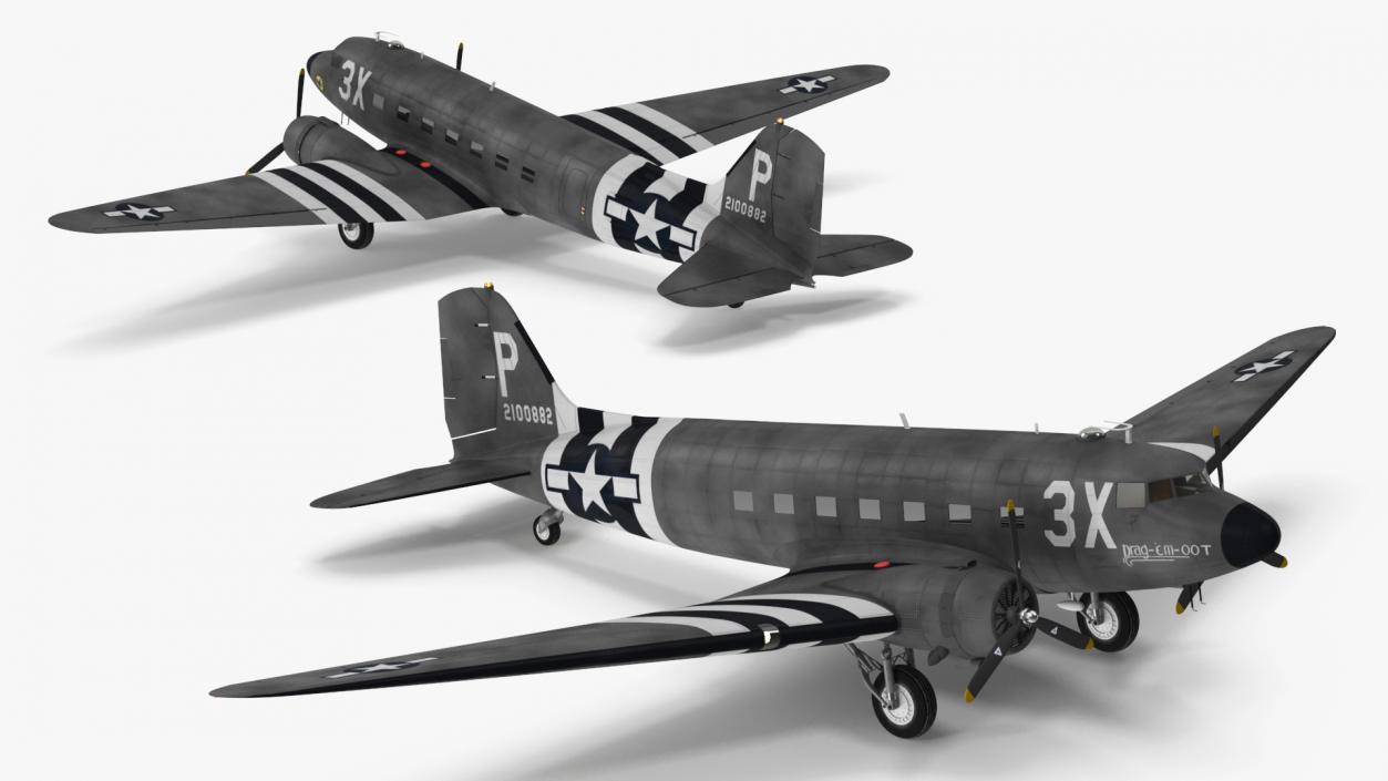 3D WWII Douglas C-47 Skytrain